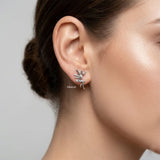 minimal spiritual silver earrings angel design