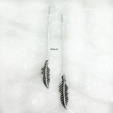 Feather Threader Silver Earring