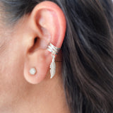 Feather & Star Silver Ear Cuff Earring