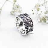 Filigree Band Silver Ring