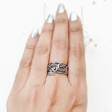 Filigree Band Silver Ring