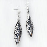Filigree Drop Silver Earring