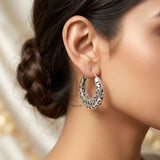 Intricate filigree hoop earrings in 92.5 sterling silver