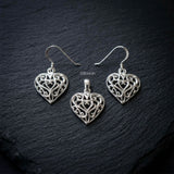 heart pendant earring set 925 sterling silver India