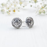 Filigree Round Silver Stud