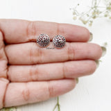 Filigree Round Silver Stud