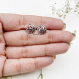 Filigree Round Silver Stud