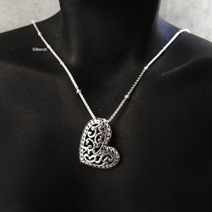 Filigree Silver Heart Pendant
