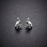 lightweight 925 silver flamingo earrings