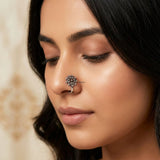 925 silver flower jali nose clip non pierced India