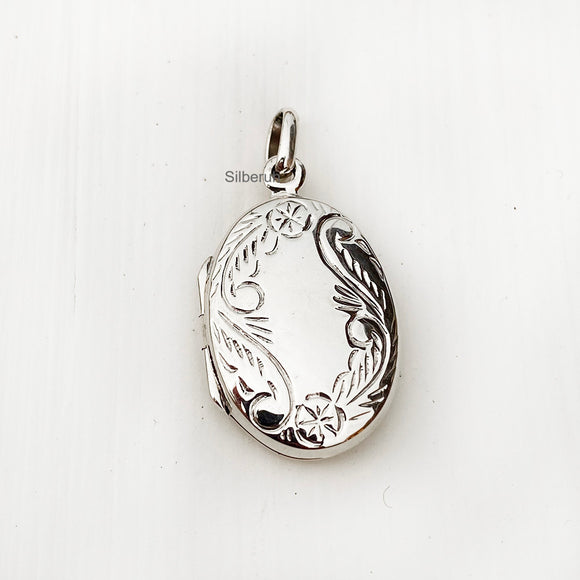 Flower Silver Locket Pendant