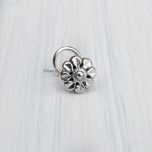 Flower Silver Nose Pin