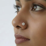 Flower Silver Nose Pin