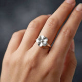 925 silver plumeria flower ring India