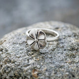 floral sterling silver ring for women