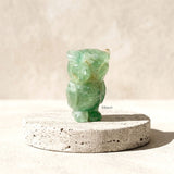 Natural Fluorite Owl carving handcrafted from genuine gemstone