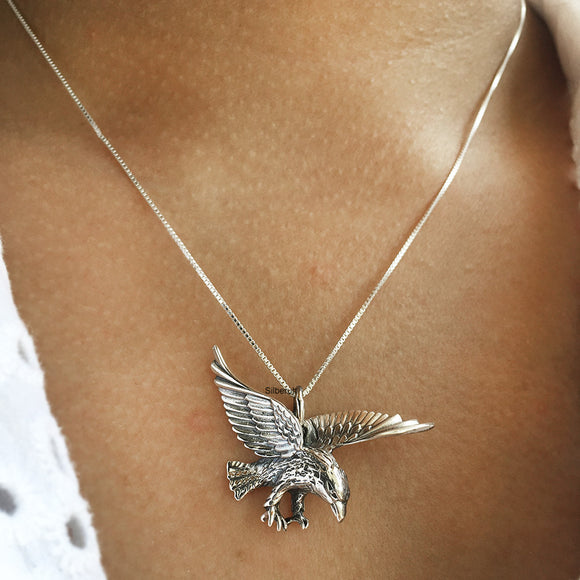 Fly Higher Eagle Silver Pendant