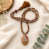 Fossil Coral Silver Tree of Life Threaded Necklace