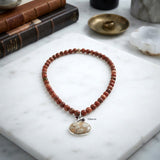 Fossil Coral, Garnet & Jasper Silver Necklace
