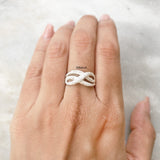 Frosted Wave Silver Ring