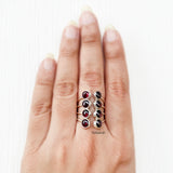 Garnet Deep Ocean Silver Ring