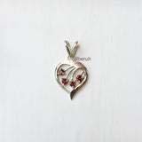 Garnet Heart Silver Pendant