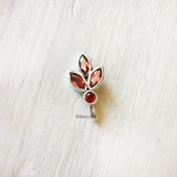 Garnet Phool Silver Nose Clip