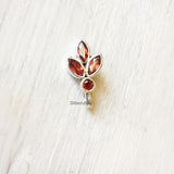 Garnet Phool Silver Nose Clip