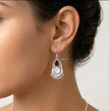 handcrafted gemstone silver drop earrings women