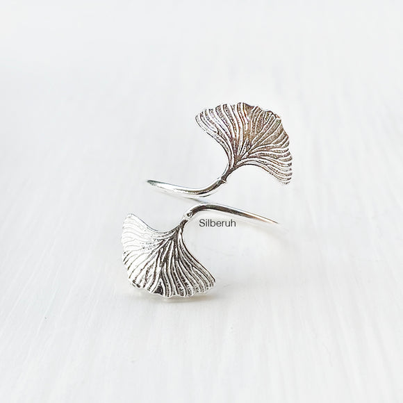 Gingko Leaf Silver Ring