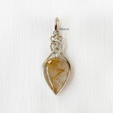 Golden Rutile Silver Pendant