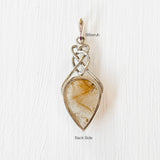 Golden Rutile Silver Pendant