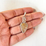 Golden Rutile Silver Pendant