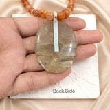 Golden Rutile & Fire Agate Silver Necklace