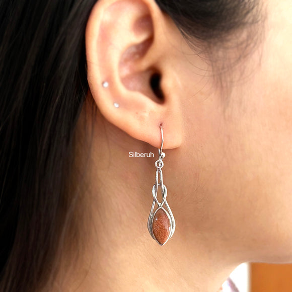 Golden Sunstone Earrings in 925