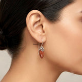 Elegant filigree silver earrings with fixed hook closure