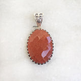 Golden Sunstone Filigree Silver Pendant