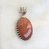 Golden Sunstone Filigree Silver Pendant