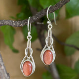 Golden Sunstone Knot Silver Earring
