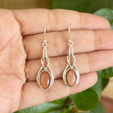 Golden Sunstone Knot Silver Earring