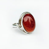 Golden Sunstone Knot Silver Ring