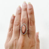 Golden Sunstone Marquise Silver Ring