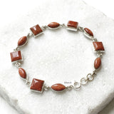 Mixed shape gemstone bracelet 925 silver India