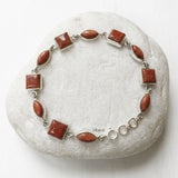 Statement goldstone silver bracelet unique design