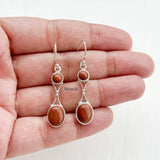 Golden Sunstone Silver Earring