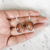 Golden Sunstone Silver Earring