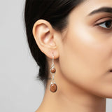 Golden Sunstone Silver Earring