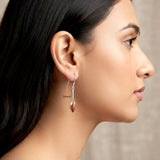 Golden Sunstone Silver Marquise Earring
