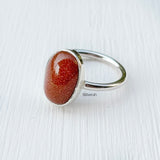 925 Silver Golden Sunstone Ring