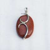 Golden Sunstone Silver Pendant